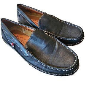 Michaelini Men's Size 9  Black Casual Boat Shoe Moccasins Slip On Loafers